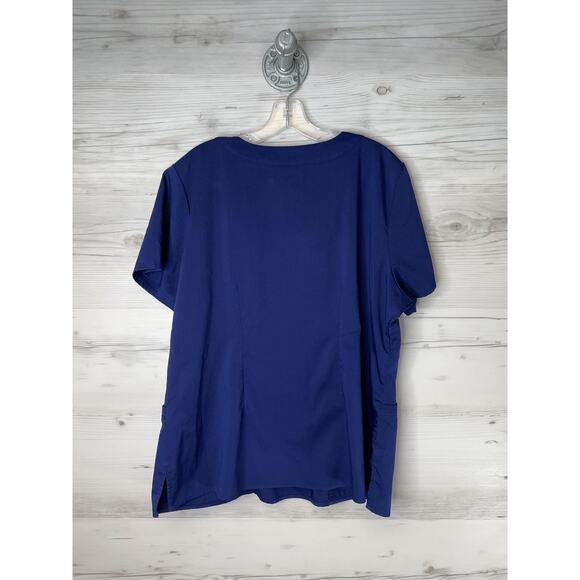 Healing Hands Purple Label Scrub Top Womens 2X Navy Blue 2172X Pockets - Picture 9 of 9